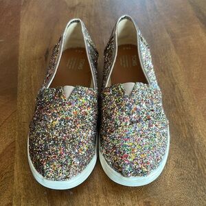 TOMS Kids Glitter Slip-On Shoes - Multicolor